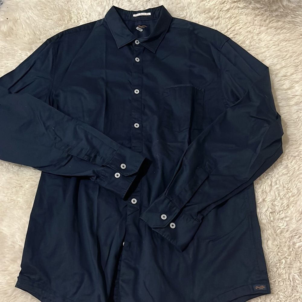 NWOT - Good Man Brand Navy Blue Mens Button Down Shirt